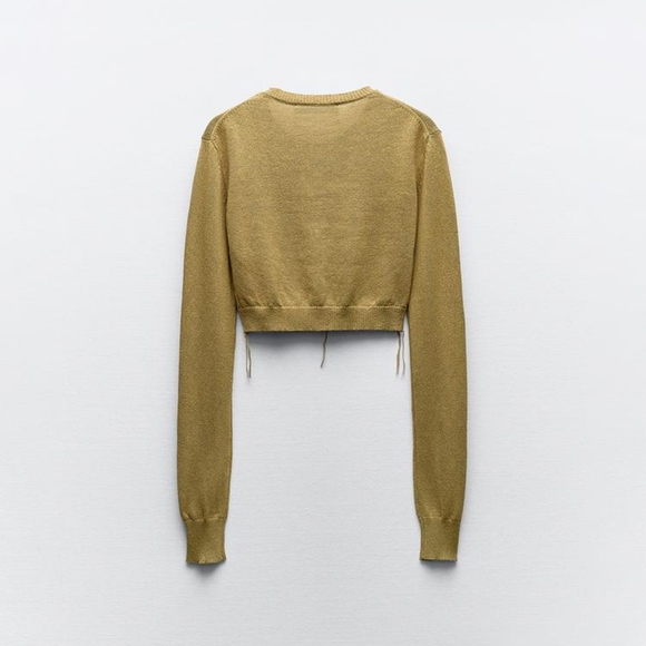 ZARA KNIT CARDIGAN WITH CONTRAST TOPSTITCHING - Picture 2 of 5